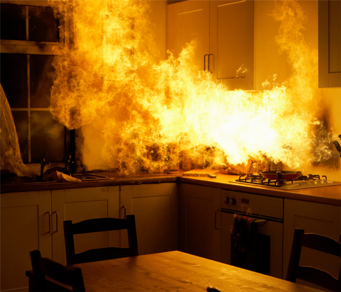 Kitchen on fire